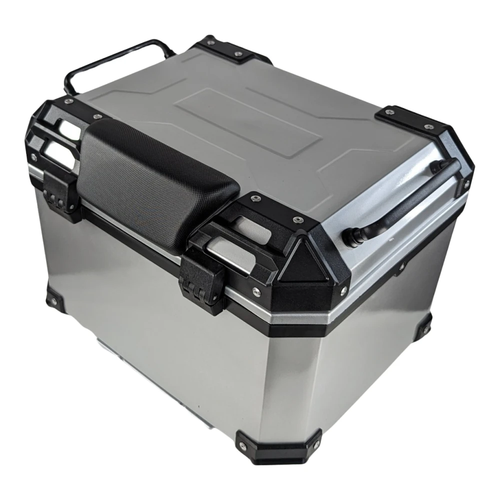 Baül universal moto 45L plata - maleta portacascs quadrada per a 1 casc