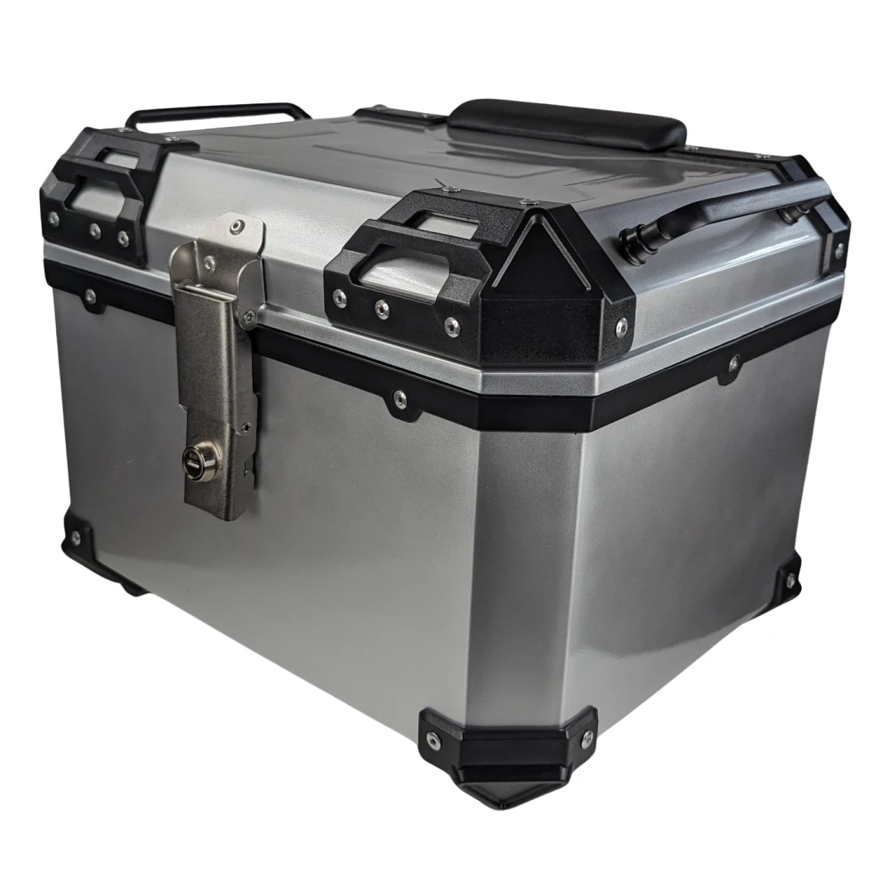 Baül universal moto 45L plata - maleta portacascs quadrada per a 1 casc