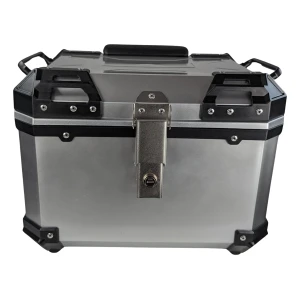 Baül universal moto 45L plata - maleta portacascs quadrada per a 1 casc