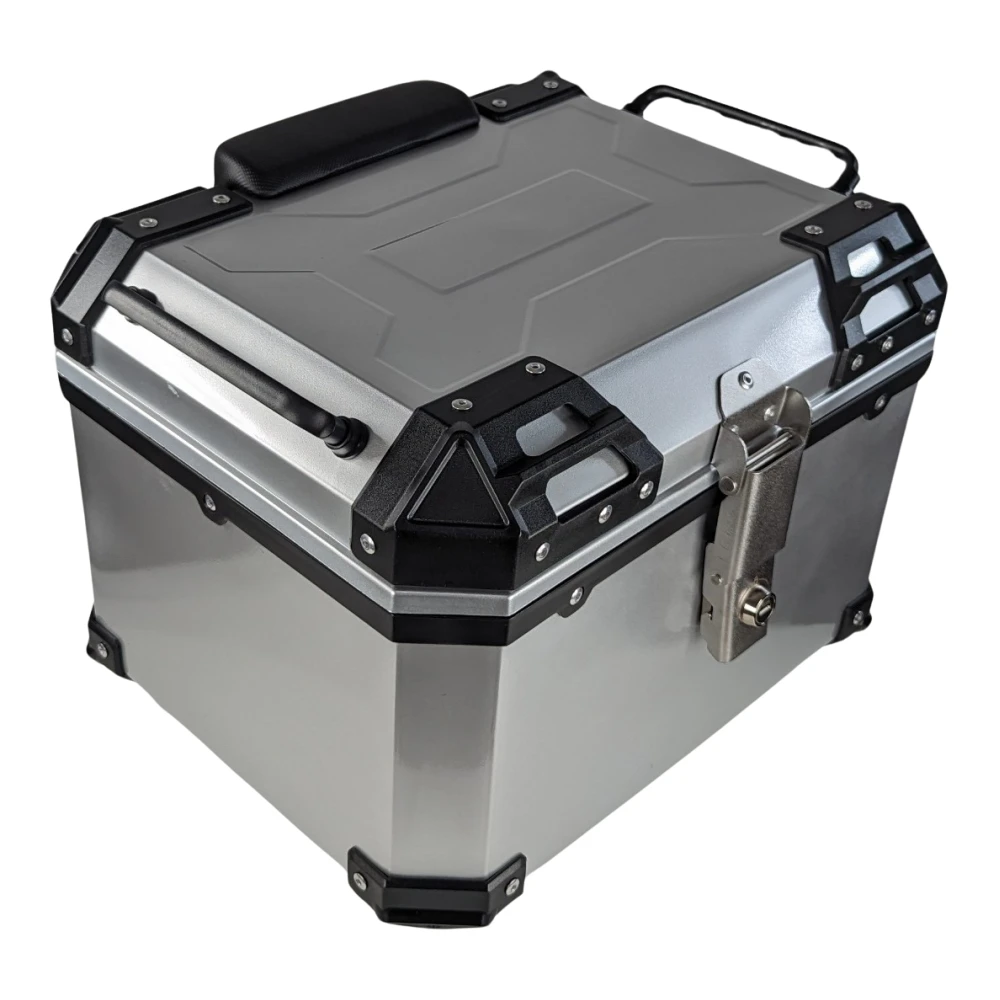 Baül universal moto 45L plata - maleta portacascs quadrada per a 1 casc