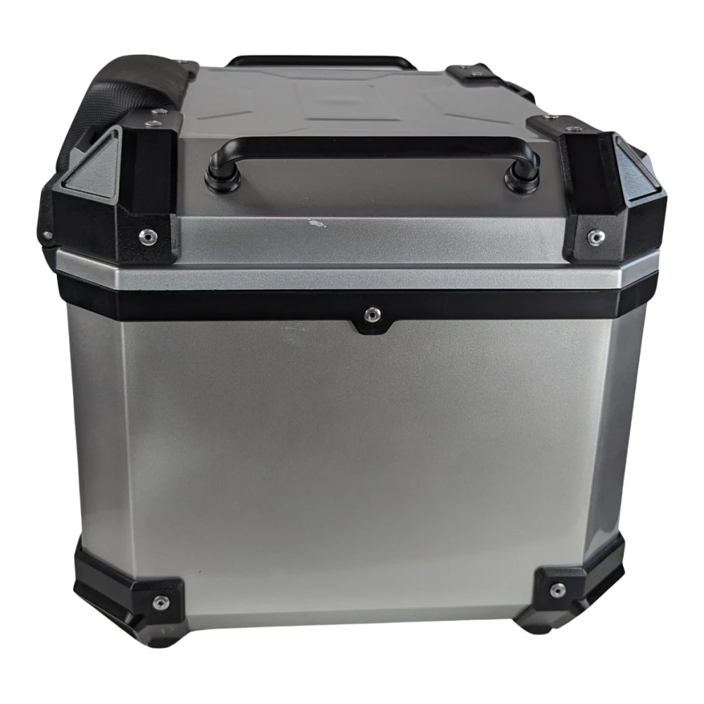 Baül universal moto 45L plata - maleta portacascs quadrada per a 1 casc
