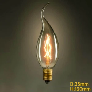 Bombeta filament E14 40W vintage C35 Vertical Edison per a decoració industrial