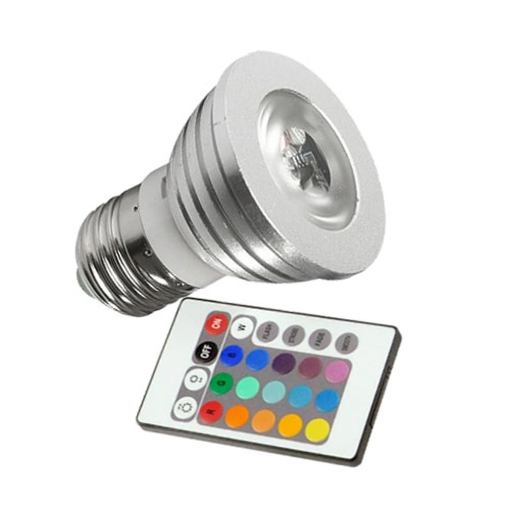 Bombeta LED RGB E27 3W amb comandament a distància per a una il·luminació versàtil