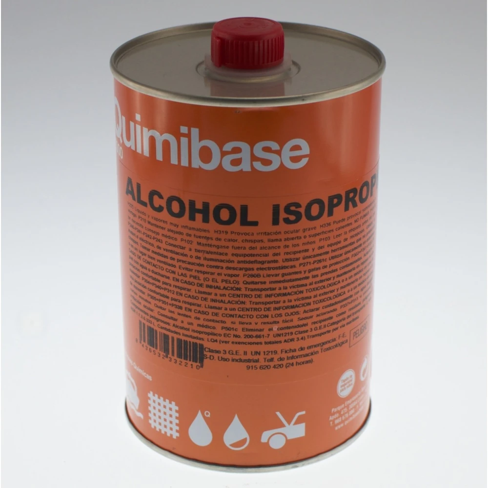 Alcohol isopropílic 1 litre Quimibase per a neteja i desinfecció