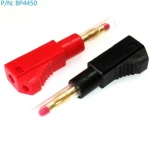 BP4450 Connector banana mascle 4mm recte amb connector posterior (vermell i negre)