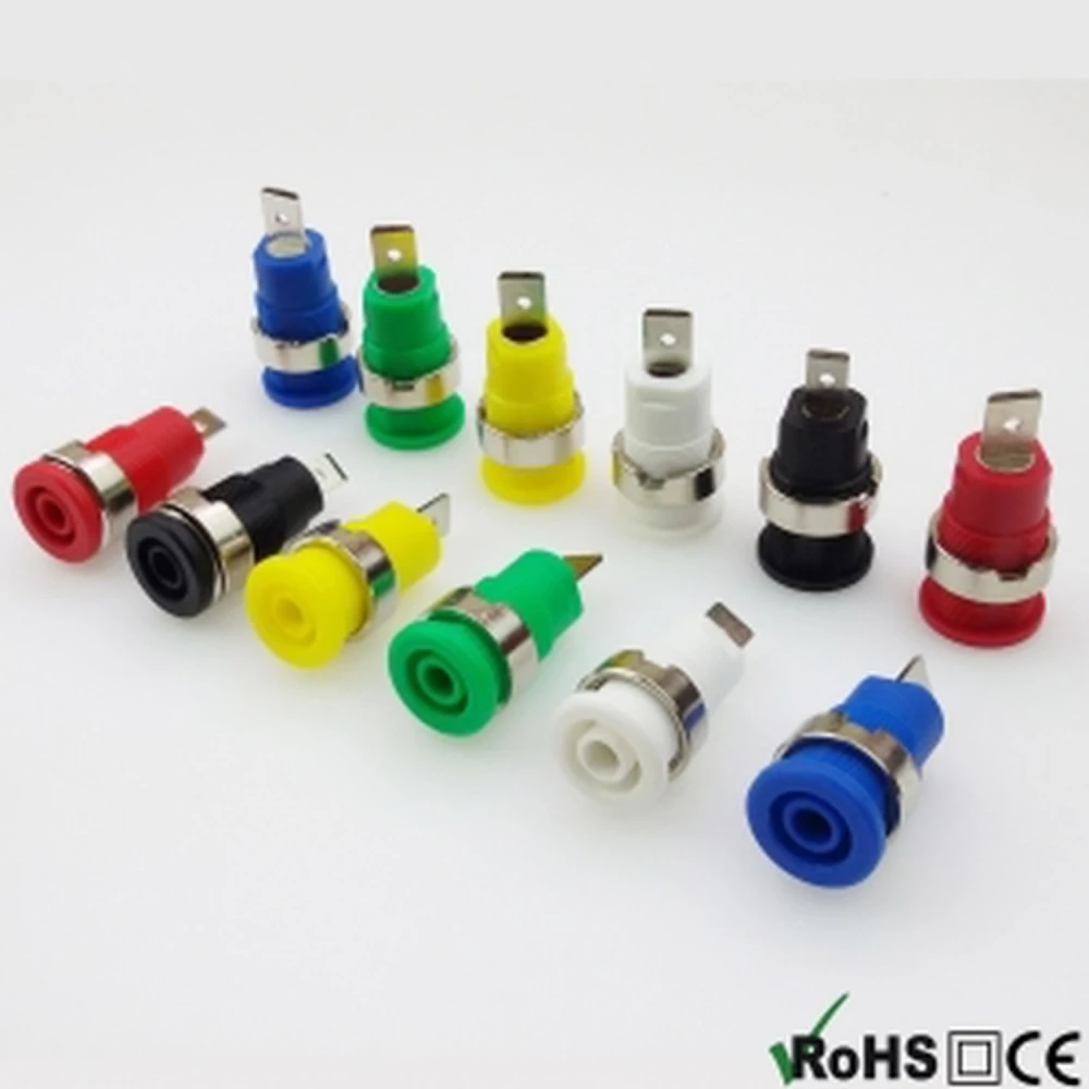 BS4302 Pack 2 Terminals 4mm Femella Vermell-Negre per a Panells