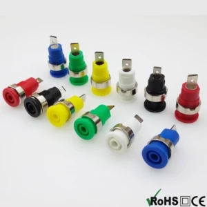 BS4302 Pack 2 Terminals 4mm Femella Vermell-Negre per a Panells