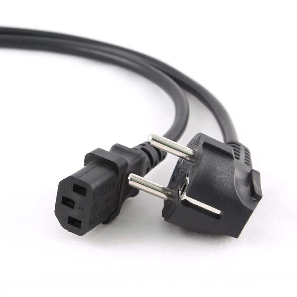 Cable d'alimentació PC 5 metres amb connectors Schuko a IEC angular per a oficina i casa
