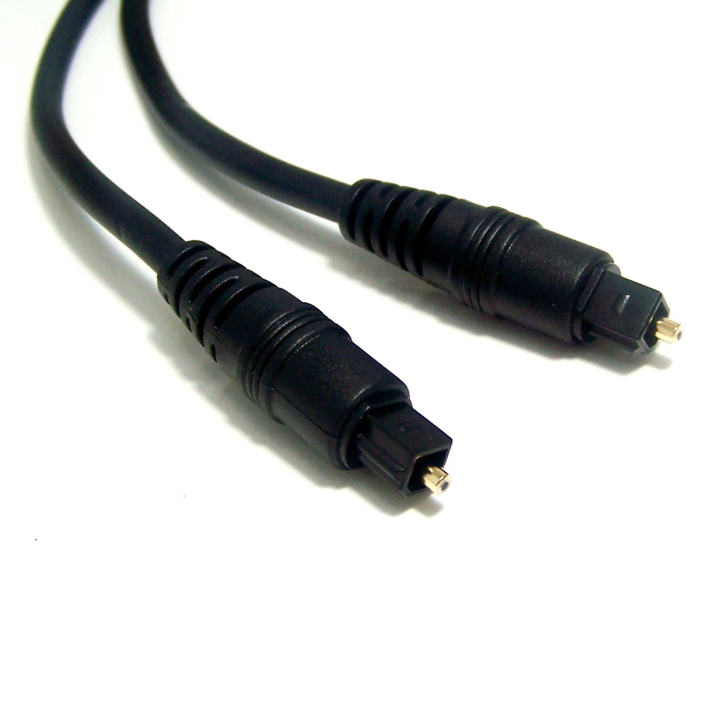 Cable d’àudio de fibra òptica Toslink 2 metres negre macho/macho per a consoles i àudio