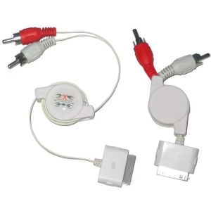 Cable de connexió estèreo per a iPod, iPhone, iPad retràctil compatible amb Dock Connector