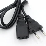 Cable d'alimentació 1,2m amb endoll pla 2 pins i connector recte C13 per a PC