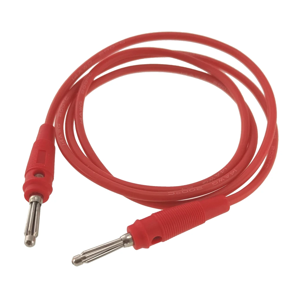 Cable de prova banana mascle a mascle 4mm 14AWG vermell de silicona Amass