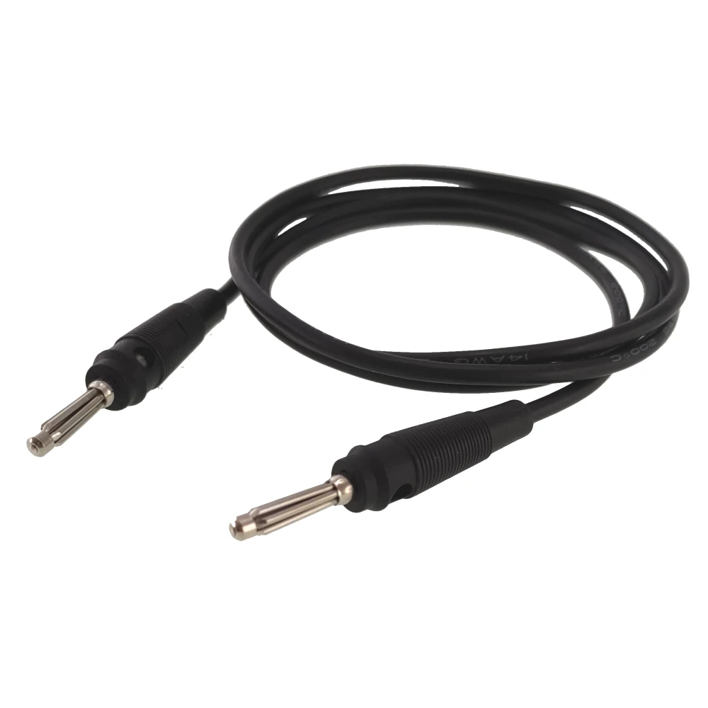 Cable de prova banana mascle a mascle 4mm 1m negre de silicona 14AWG