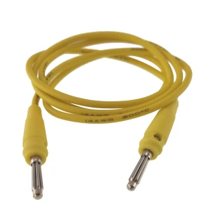 Cable de prova banana mascle a mascle 4mm groc 14AWG de silicona