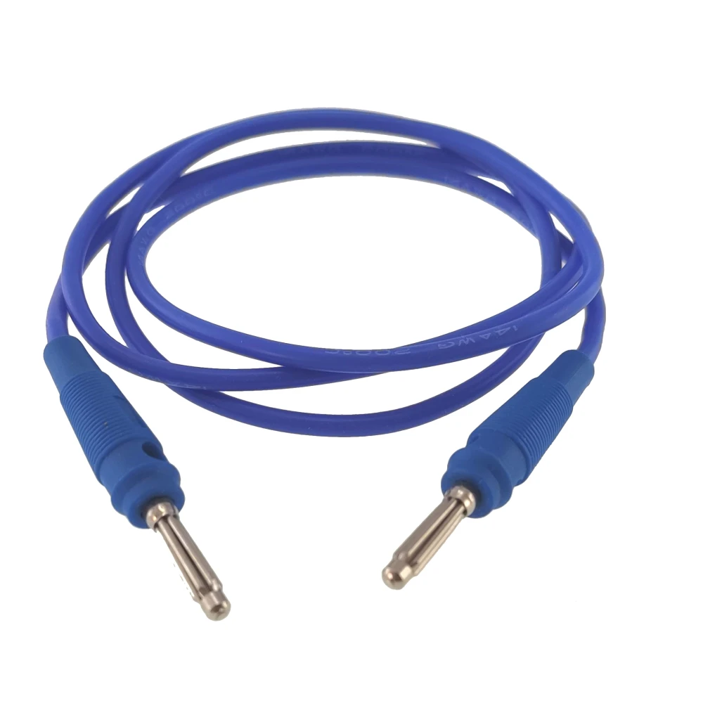 Cable de prova banana mascle a mascle 4mm blau 14AWG de silicona Amass