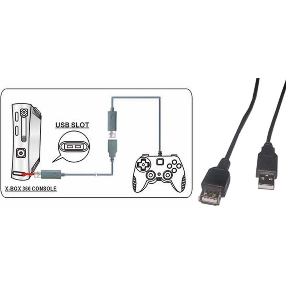 Cable d'extensió per al comandament Xbox 360