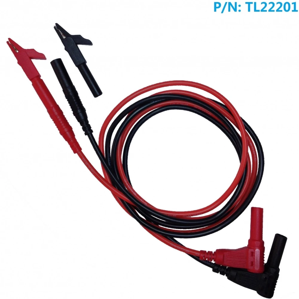 Cable de medición electrónica con conectores banana 4mm y pinzas cocodrilo desmontables