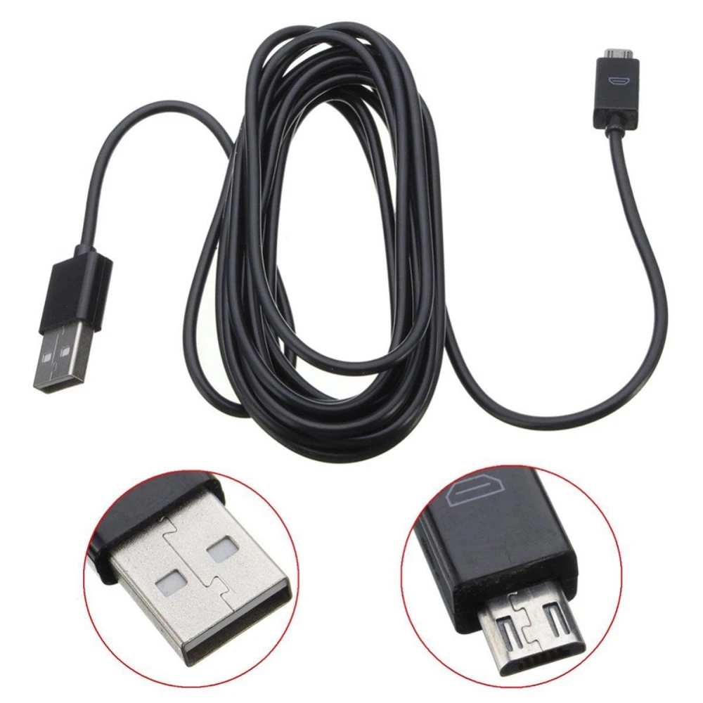 Cable micro USB 3 metres per a comandament PS4 i Xbox One