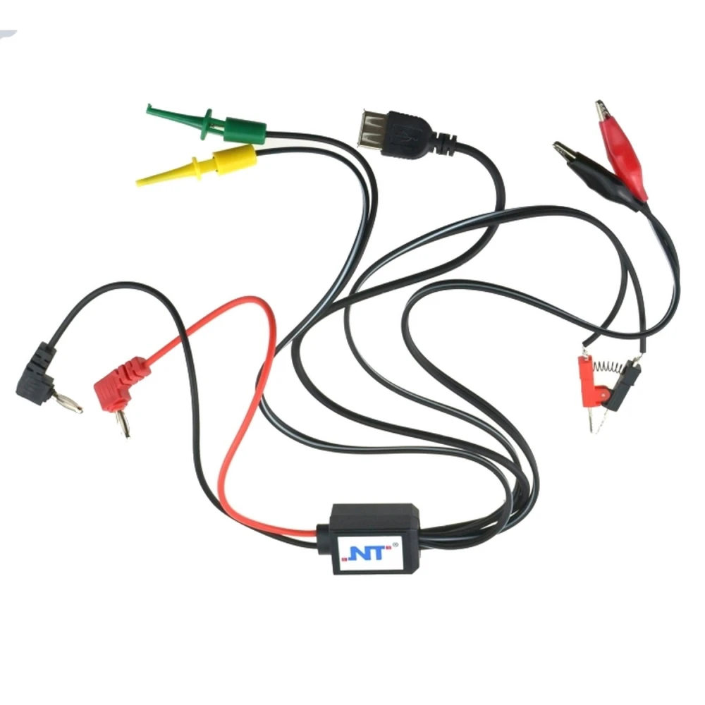 Cables d'alimentació regulable Excel amb USB, pinces cocodril i clips