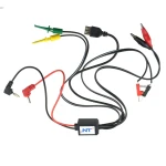 Cables d'alimentació regulable Excel amb USB, pinces cocodril i clips