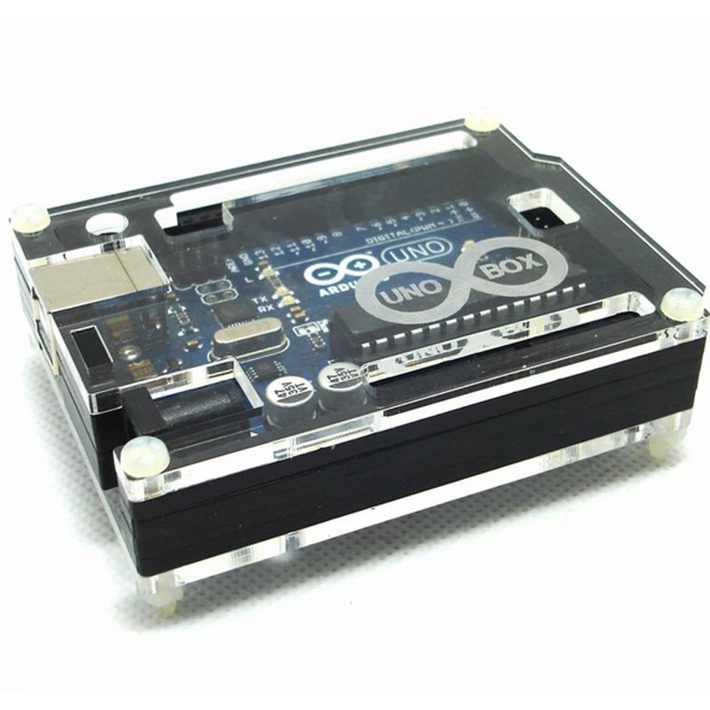 Caixa protectora d'acrílic per a Arduino Uno - disseny satkit