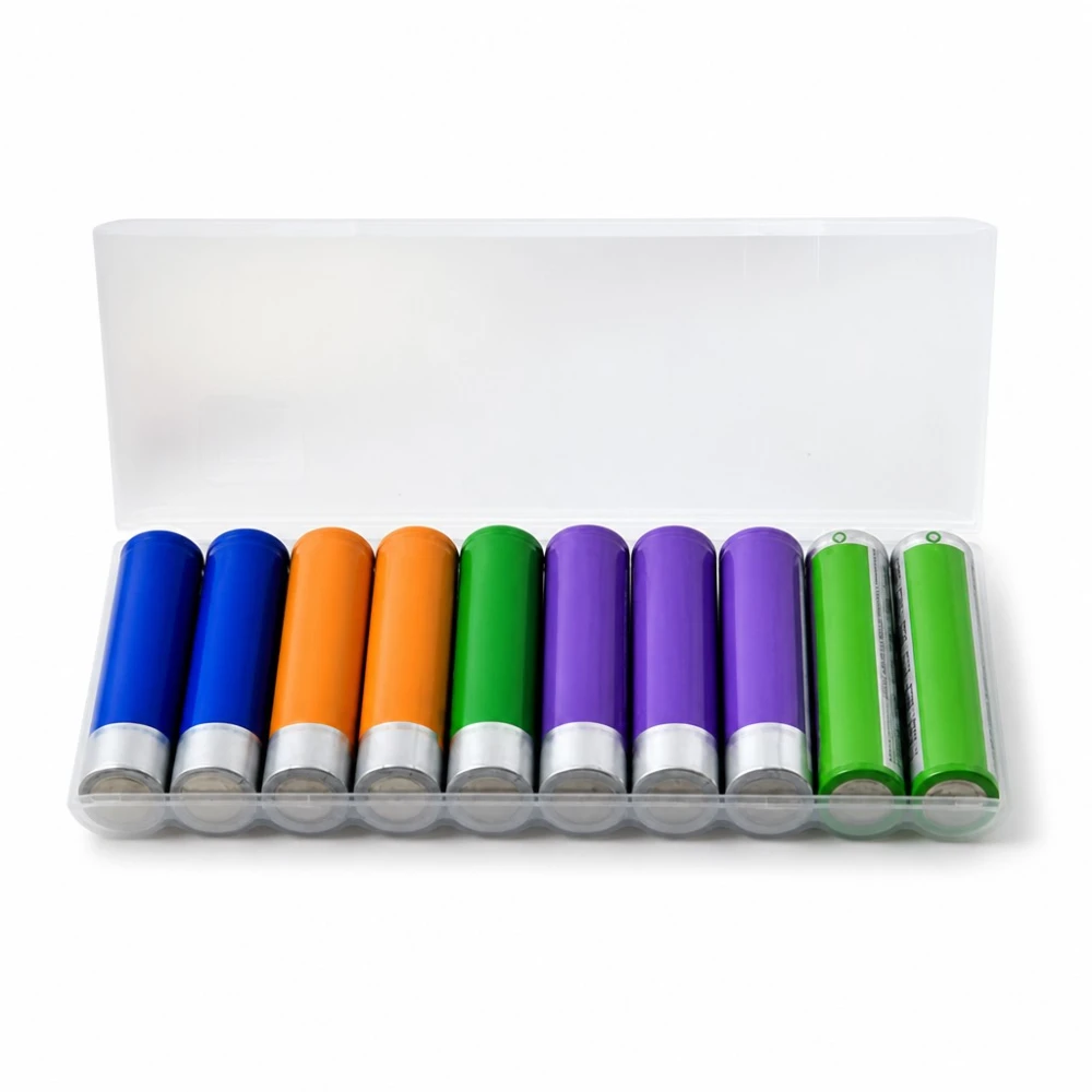 Caixa Suport Portapiles 10× 18650 Plàstic Transparent Gran Capacitat