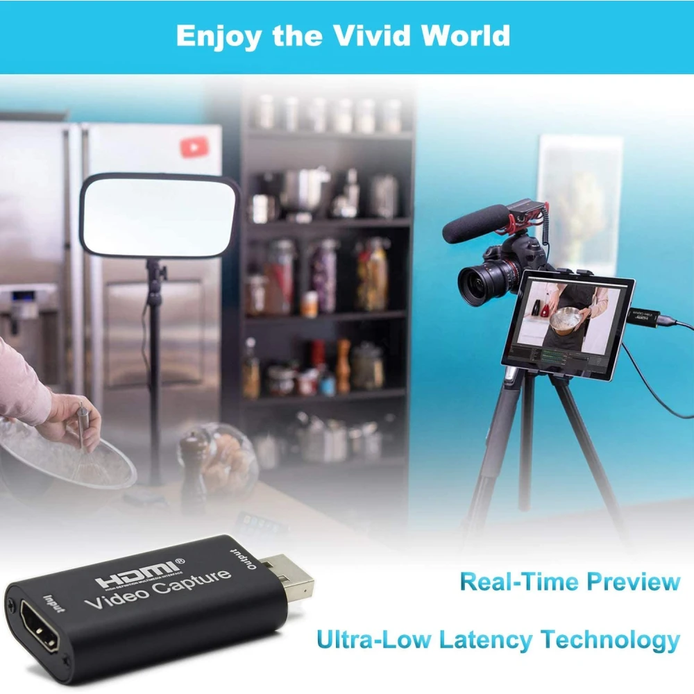 Capturadora de vídeo HDMI USB 1080P per a streaming, jocs i videoconferències