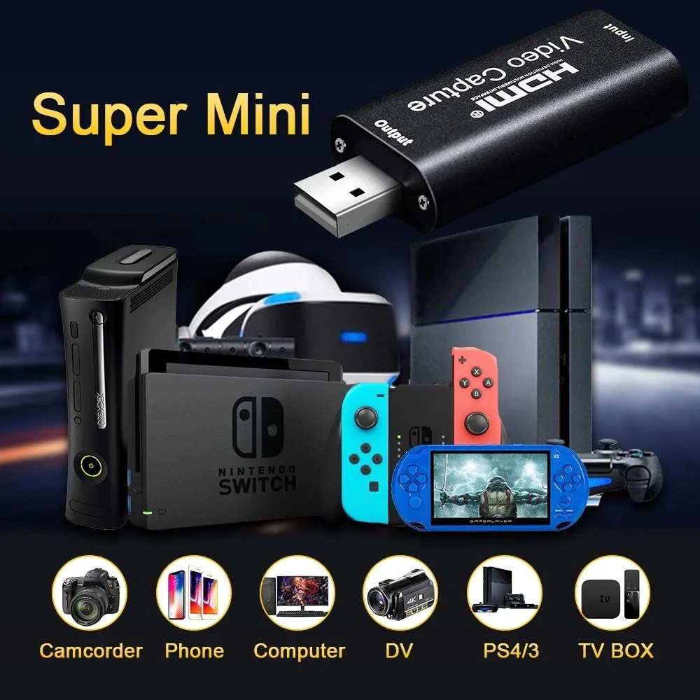 Capturadora de vídeo HDMI USB 1080P per a streaming, jocs i videoconferències