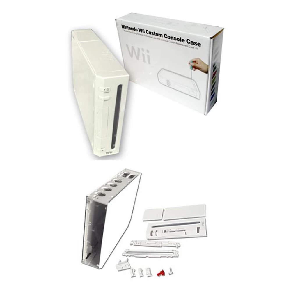 Carcassa completa Nintendo Wii blanca amb botons i cargols per a reparació