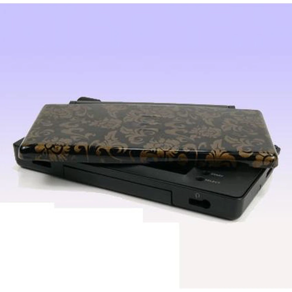 Carcassa recanvi Nintendo DS Lite flors daurades amb fons negre