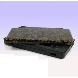 Carcassa recanvi Nintendo DS Lite flors daurades amb fons negre