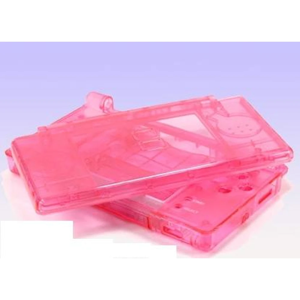 Carcassa recanvi Nintendo DS Lite rosa transparent per a substitució completa