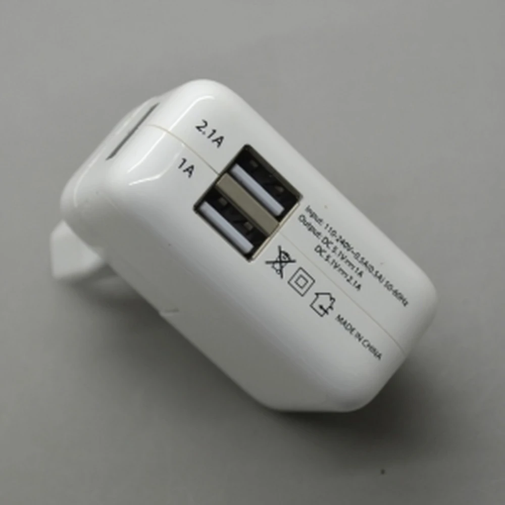 Carregador de xarxa dual USB amb sortides 2,1A i 1A per a tablets i mòbils