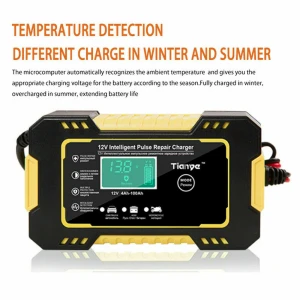Carregador intel·ligent de bateria 12V 6A per a moto i cotxe amb pantalla LCD digital