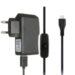 Carregador Micro USB per a Raspberry Pi 3 amb cable i interruptor 5V 2.5A