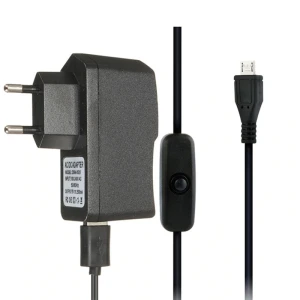 Carregador Micro USB per a Raspberry Pi 3 amb cable i interruptor 5V 2.5A
