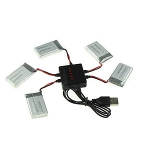 Yizhan Cargador USB para 5 baterías simultáneas del quadcoptero Syma X5C y modelos compatibles