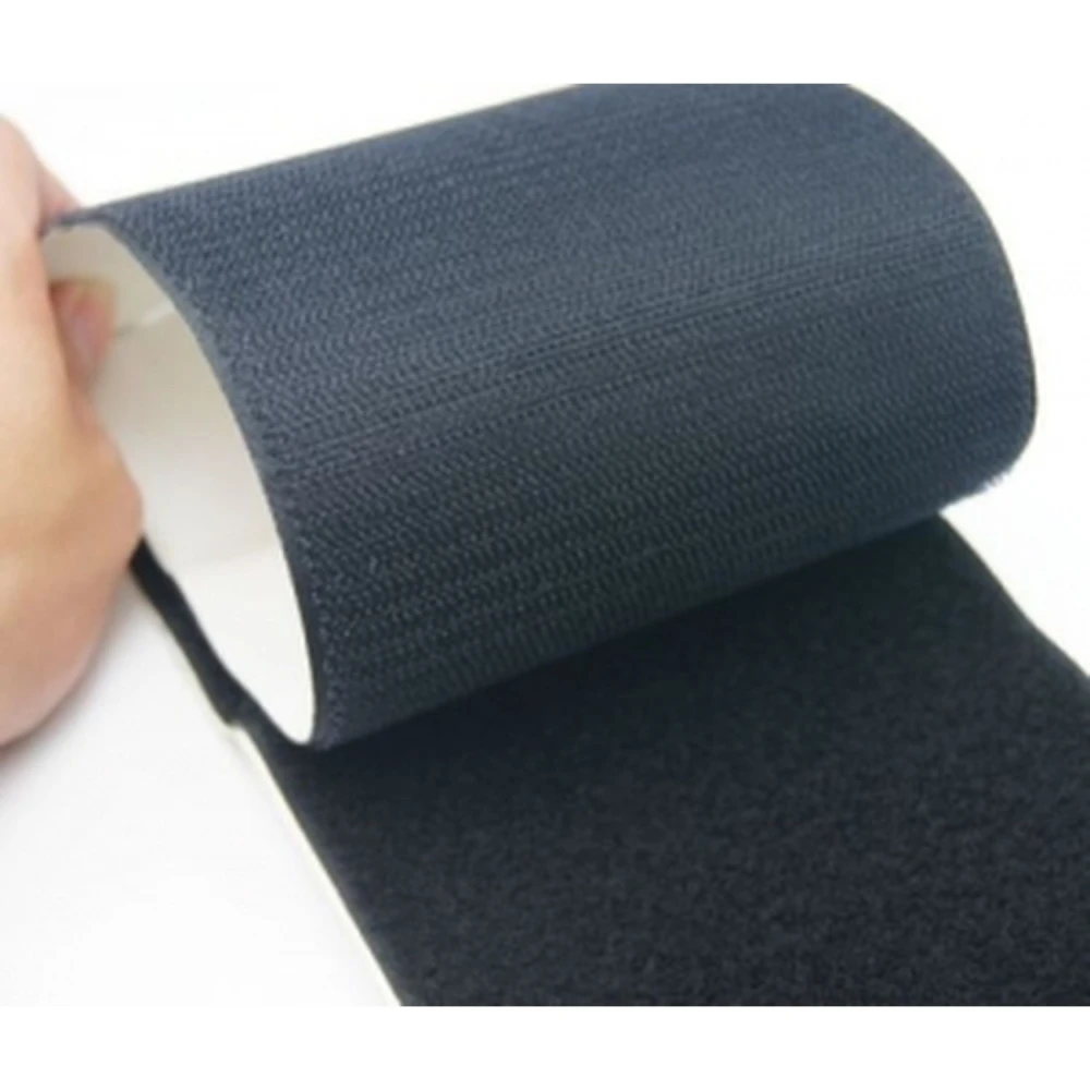 Cinta velcro adhesiva 80 mm negra amb adhesiu posterior - 1 metre (ganxo i bucle)