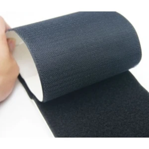 Cinta velcro adhesiva 80 mm negra amb adhesiu posterior - 1 metre (ganxo i bucle)
