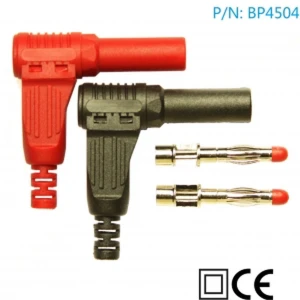 Connector banana mascle 4mm 90 graus BP4504 (1 vermell i 1 negre) Amass