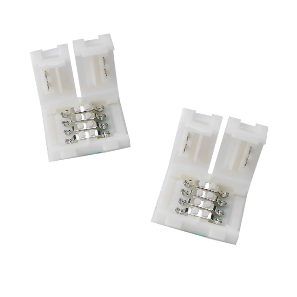 Connector clip LED 4 pin 10mm 5050 RGB per a tires LED - Muntatge fàcil