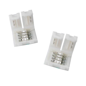 Connector clip LED 4 pin 10mm 5050 RGB per a tires LED - Muntatge fàcil