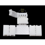 Connector LED en T 4 pin 10mm 5050 RGB per a tires LED YourLed