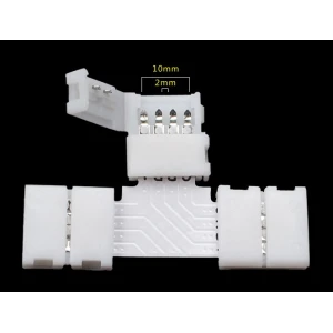 Connector LED en T 4 pin 10mm 5050 RGB per a tires LED YourLed
