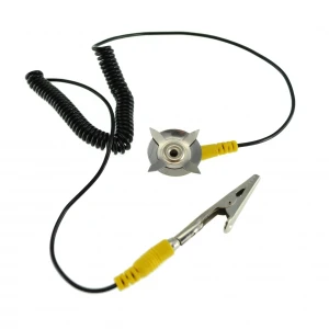 Connector de terra per a catifa antiestàtica amb pinça i banana de 4 mm