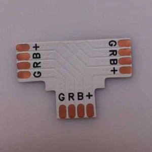 Connector tipus T 5050 10mm 4 pin RGB per a tira LED