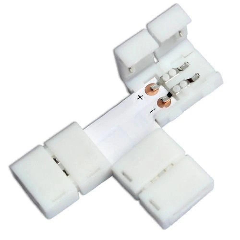 Connectors de clip LED en T 10mm 2 pins 5050/5630 RGB per a tires LED