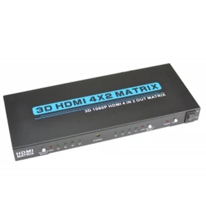 Commutador matriu HDMI 4x2 Full HD 1080p 3D amb comandament