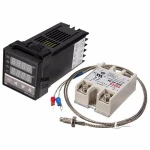 Controlador de temperatura digital Rex C100 con SSR 40A y sonda K termopar 0-400º