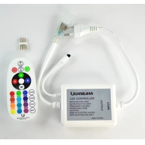 Controlador tira LED RGB 220V amb dimmer i comandament IR de 24 botons